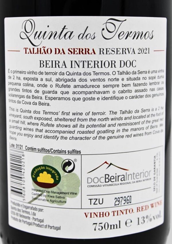 Quinta dos Termos Talhão da Serra Reserva Rufete 2019 - Image 3
