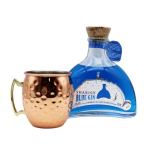 Gin Sharish Blue Magic com copo